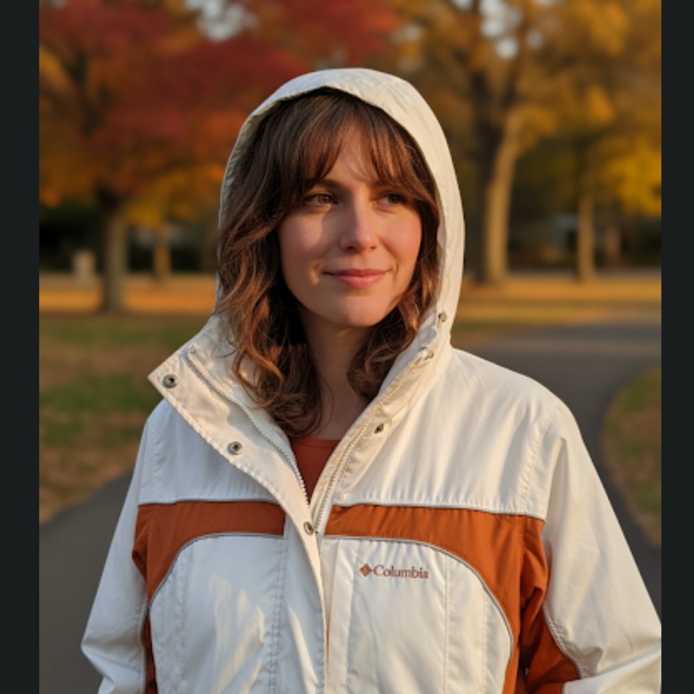 Columbia Women's White and Orange Jacket Size L